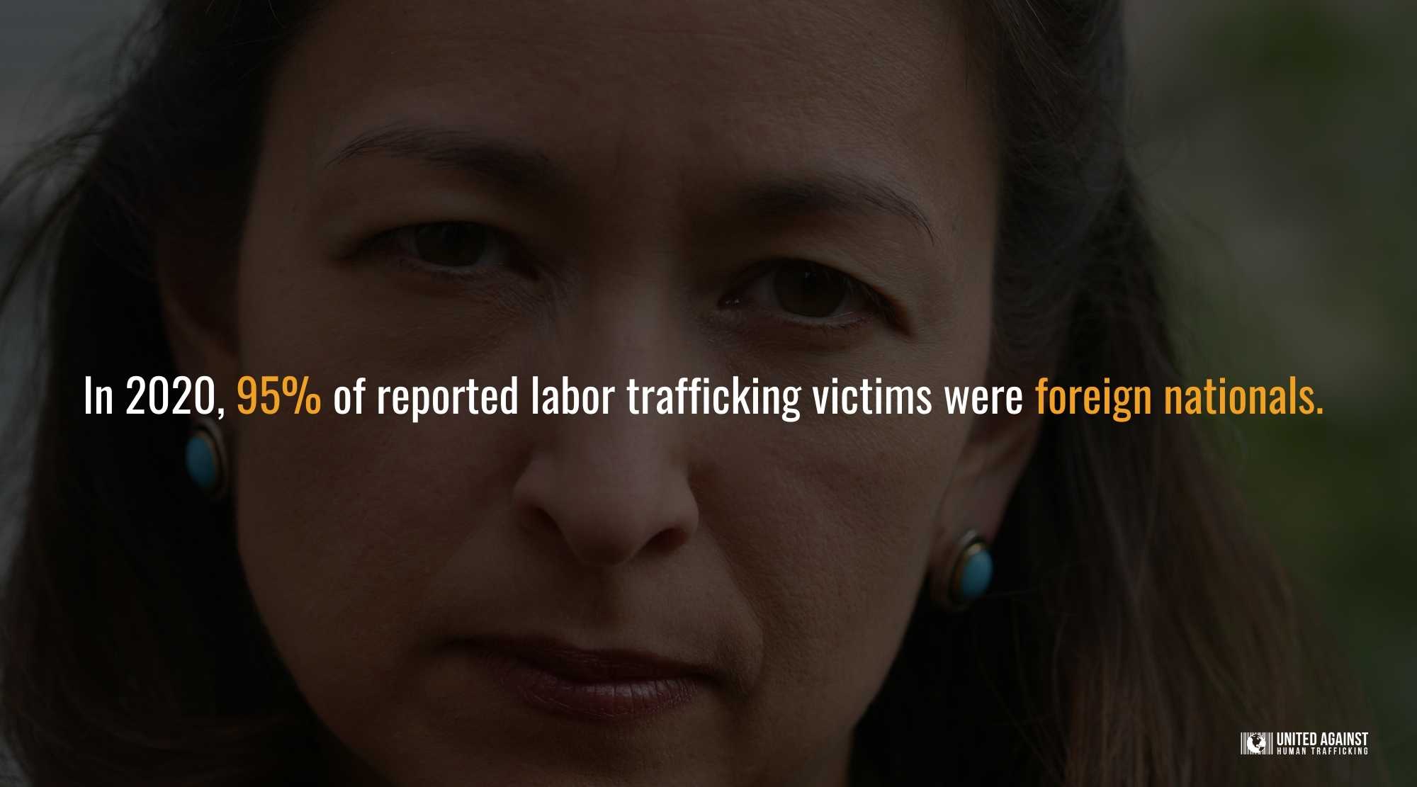 95% of reported labor trafficking victims were foreign nationals
